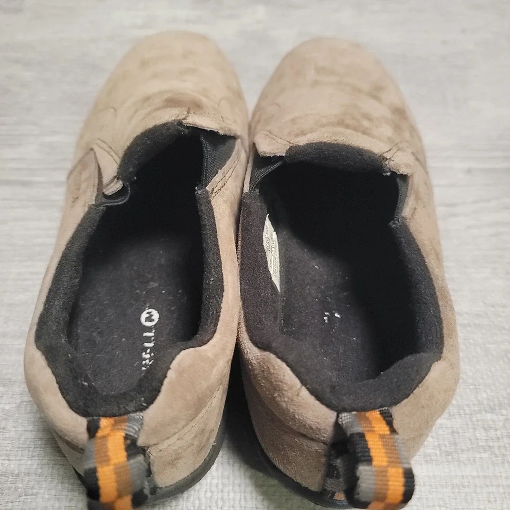 Merrell Jungle Moc Kids Shoes Size 3.5M Taupe Suede Leather Slip On Hiking